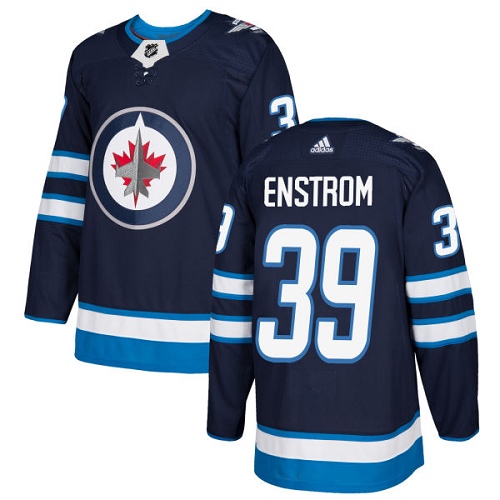 Adidas Jets #39 Tobias Enstrom Navy Blue Home Authentic Stitched NHL Jersey